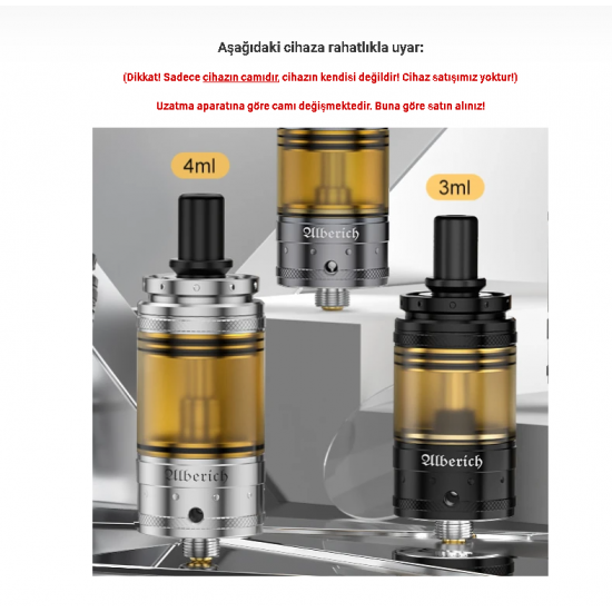 Vapefly Alberich MTL RTA Atomizer Camı - Alberich Cam