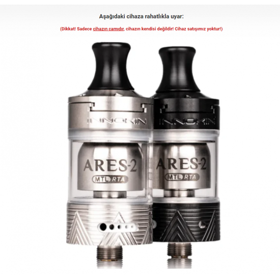 Innokin Ares 2 - D22 MTL RTA Atomizer Camı - Ares 2 D22 Cam