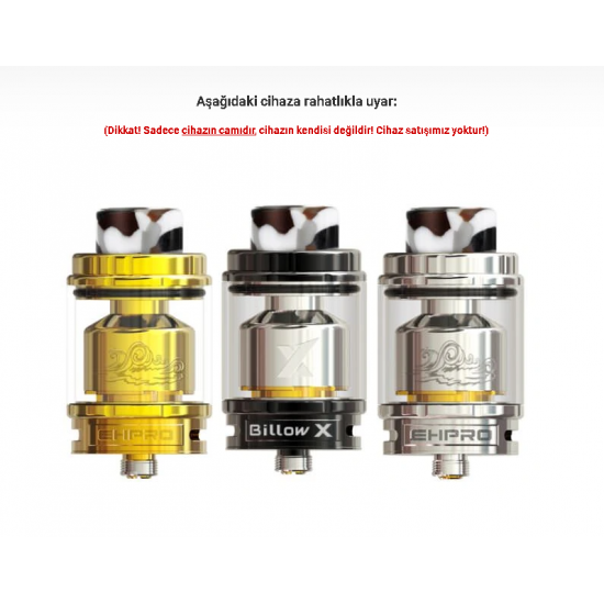 EHPRO Billow X RTA Atomizer Camı - Billow X Cam