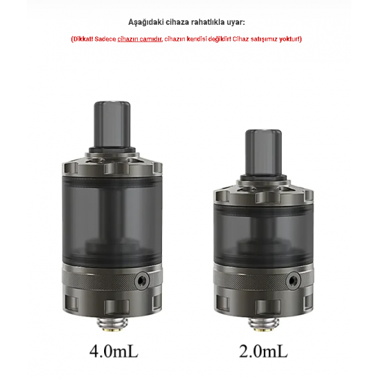Ambition Mods Bishop MTL RTA Atomizer Camı - Bishop Cam