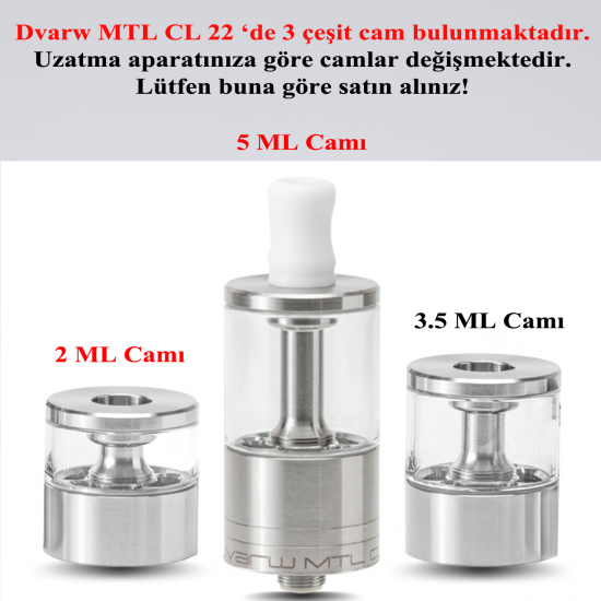 Dvarw MTL CL 22mm Atomizer Camı