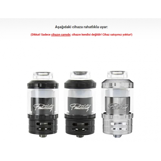 QP Desing Fatality M25 RTA Atomizer Camı - Fatality M25 Cam