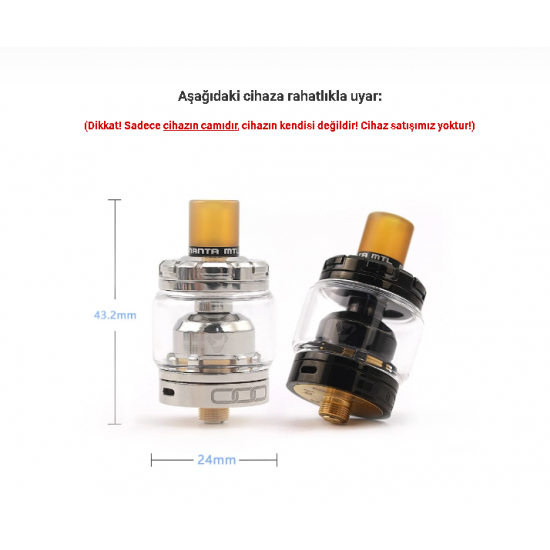 Advken Manta MTL Atomizer Camı - Manta MTL Cam