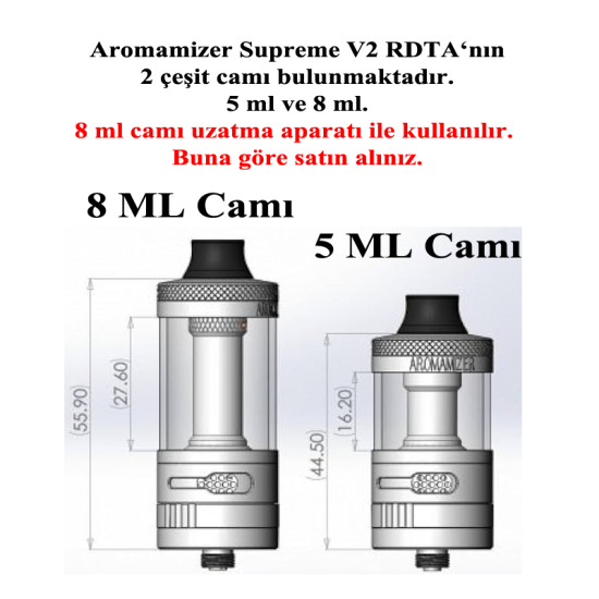 Steam Crave Aromamizer Supreme V2 RDTA Atomizer Camı - Supreme V2 Cam