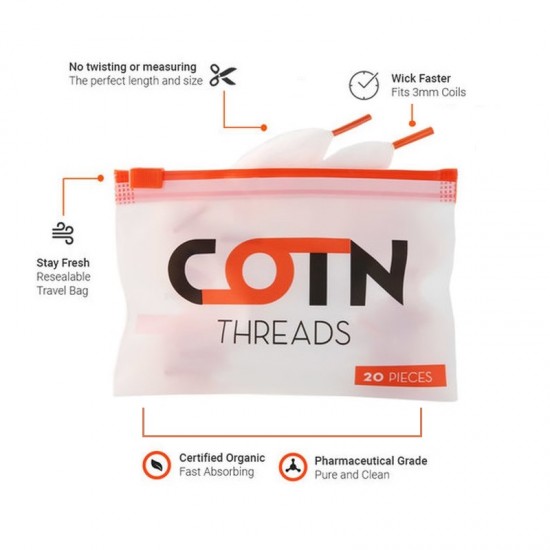 Cotn Threads Pamuk - Fitil Pamuk | 20 Adet (Orijinal)