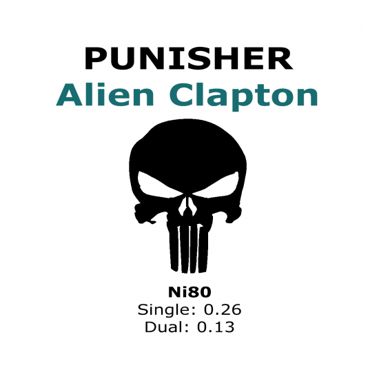 Punisher - Alien Clapton - Ni80 - Dual 0.13 Ohm | 4 Adet - Performans Teli