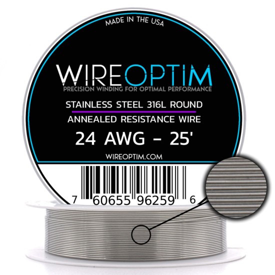 Wire Optim | SS316L - 24 GA Makara Rezistans Teli - 25 FT - Orijinal