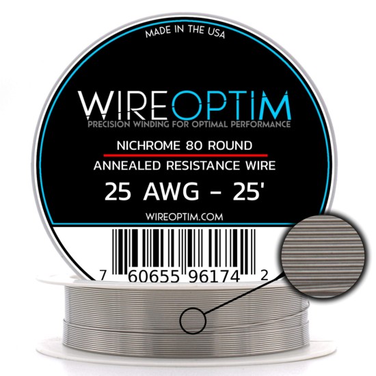 Wire Optim | Nichrome 80 - 25 GA Makara Rezistans Teli - 25 FT - Orijinal