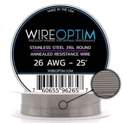 Wire Optim | SS316L - 26 GA Makara Rezistans Teli - 25 FT - Orijinal