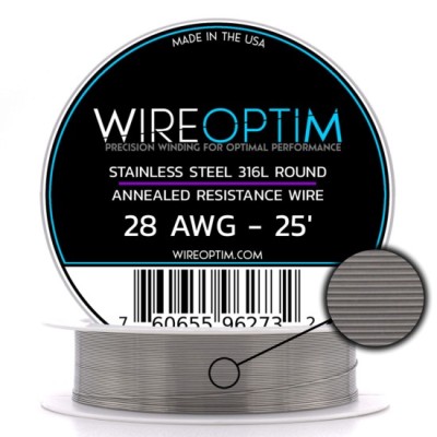 Wire Optim | SS316L - 28 GA Makara Rezistans Teli - 25 FT - Orijinal