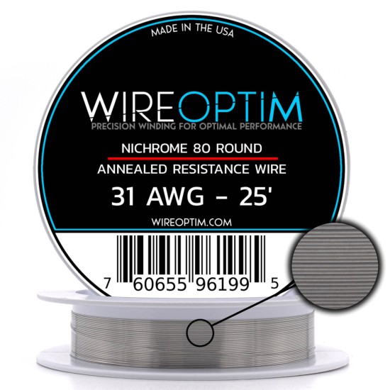 Wire Optim | Nichrome 80 - 31 GA Makara Rezistans Teli - 25 FT - Orijinal