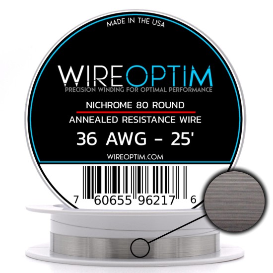 Wire Optim | Nichrome 80 - 36 GA Makara Rezistans Teli - 25 FT - Orijinal