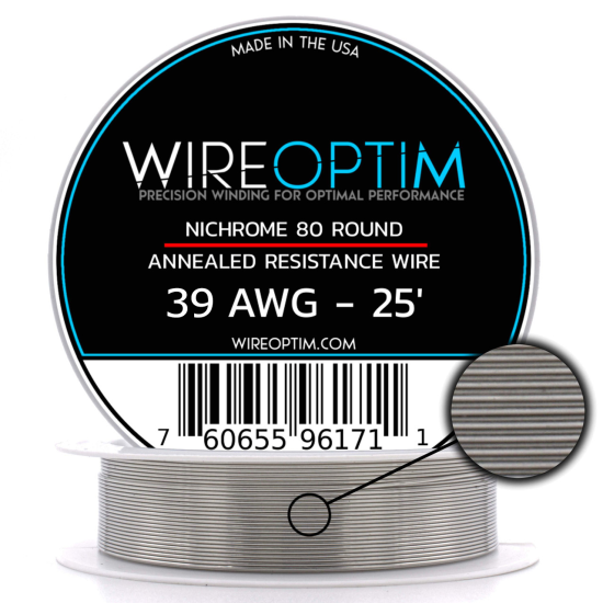 Wire Optim | Nichrome 80 - 39 GA Makara Rezistans Teli - 25 FT - Orijinal