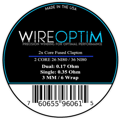 Wire Optim | Alien Fused Clapton - Ni80 | Dual: 0.17 Ohm / 6 Wrap