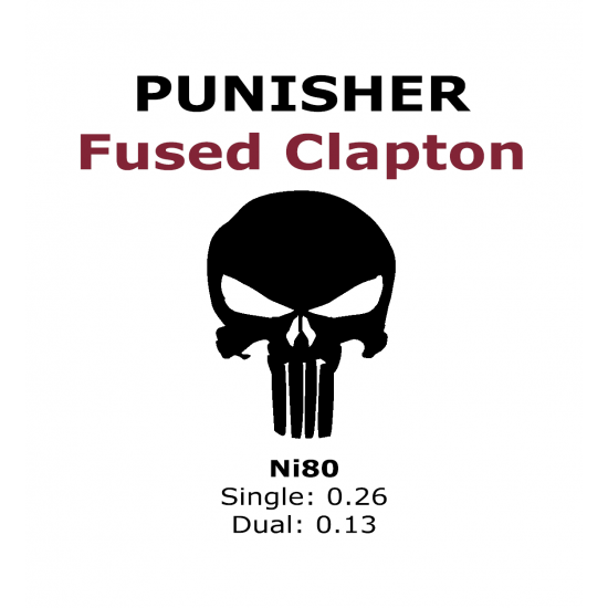 Punisher - Fused Clapton - Ni80 - Dual 0.13 Ohm | 4 Adet - Performans Teli