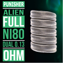 Punisher - Alien Clapton - Ni80 - Dual 0.13 Ohm | 4 Adet - Performans Teli 