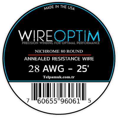 Wire Optim - Nichrome 80 Rezistans Teli | 25 FT - Orijinal - Yüksek Kalite