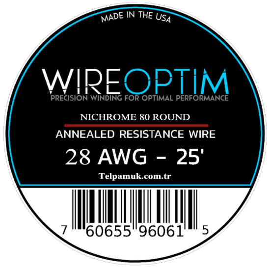 Wire Optim - Nichrome 80 Rezistans Teli | 25 FT - Orijinal - Yüksek Kalite