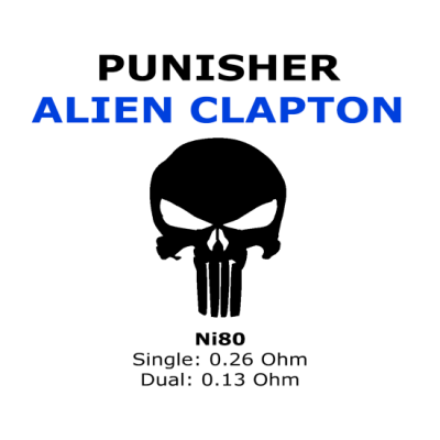 Punisher - Alien Clapton - Ni80 - Dual 0.13 Ohm | 4 Adet - Performans Teli