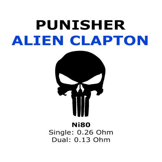 Punisher - Alien Clapton - Ni80 - Dual 0.13 Ohm | 4 Adet - Performans Teli
