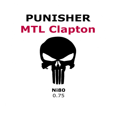 Punisher - MTL Fused Clapton - Ni80 - 0.75 Ohm | 4 Adet - Performans Teli